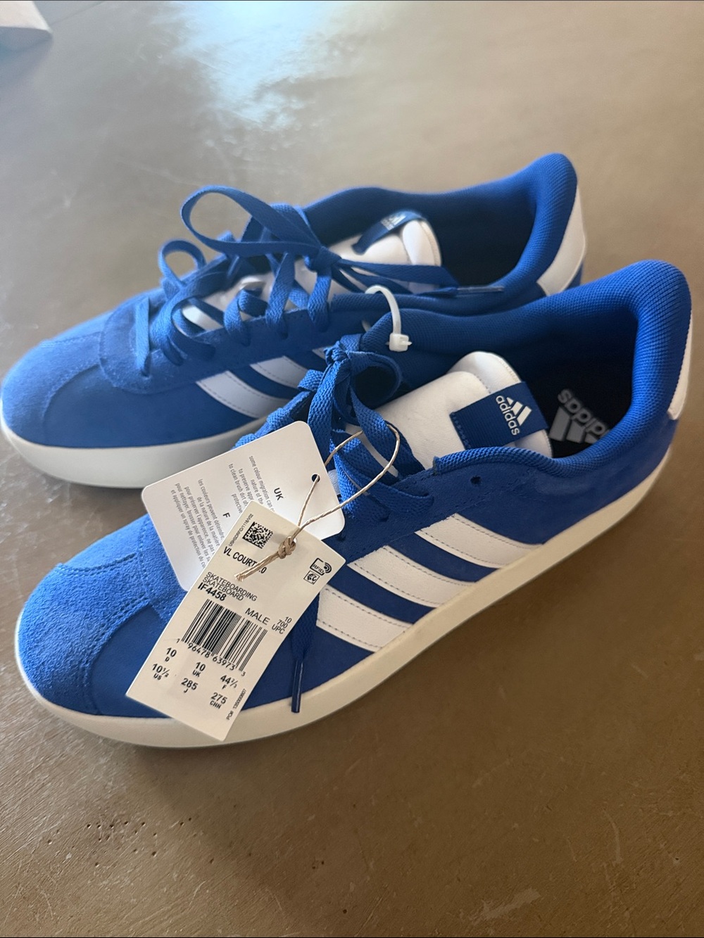 adidas Royal Blue & White Low-Top Sneakers